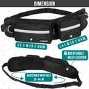 PetAmi Hands Free Dog Leash, Dog Running Leash Belt Bag for Walking, Jogging, Dog Waist Double Zipper Pouch with Poop Bag Dispenser, Dual Padded Handles Reflective Bungee Leash, Double (Black)