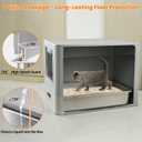 Stainless Steel Cat Litter Box with Lid and Drawer, Enclosed XXL Litter Box for Large Cats Includes Litter Mat & Scoop