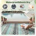 MontVoo Outdoor Rug Carpet Waterproof-Patio Rug Mat 10x14 Reversible RV Outdoor Camping Rugs Picnic Beach Mats Plastic Straw Outside Rugs for Balcony Porch Pool Deck Boho Patio Decor