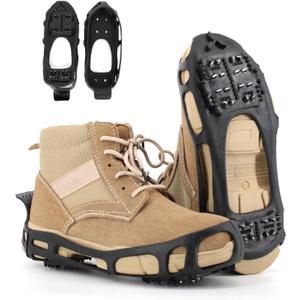 Ice Snow Traction Cleats Crampons, 28 Teeth Snow Spikes for Shoes and Boots, Rubber Anti Slip Ice Snow Grippers, Ice Cleats for Walking On Snow and Ice, Hiking, Climbing (M(Men:5.5-7/Women:7-8.5))