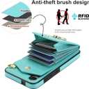 Asuwish Phone Case for Samsung Galaxy S24 Plus S24+ 5G Wallet Cover with Tempered Glass Screen Protector and RFID Blocking Ring Credit Card Holder Leather Cell S24plus 24S + S 24 24+ Women Men Teal