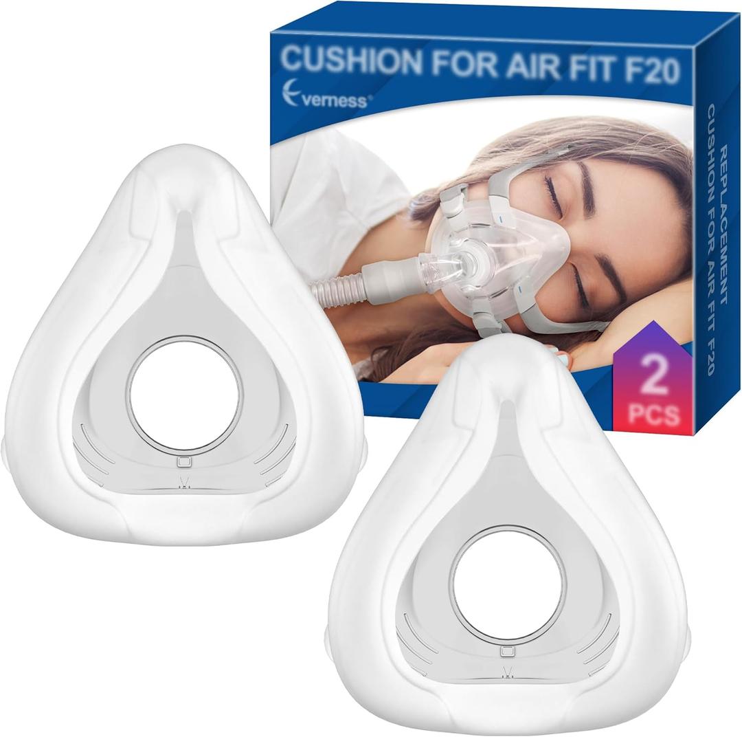 2 Packs Replacement Cushion (M) for AirFit F20, FSA/HSA Eligible, Reliable Seal & Softer Fit, Compatible with Original Frame, Great-Value & Durable Replacement Supplies by Everness (Medium)