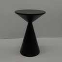 Small Drink Table, Round Martini Table, Drum End Table Side Table, Metal Accent Table,for Small Space Living Room, Bedroom, Brown