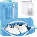 Shoe Washing Machine Bag,Laundry Shoe Bag for Washer and Dryer,Reusable Shoe Cleaning Bag for Sneakers,Tennis Shoes,With Self-locking Zipper, Microfiber Inside,Include Shoe Bag (Pro Blue - 2 Pack)