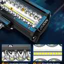 NAOEVO 12 Inch LED Light Bar, 300W 30000LM LED Offroad/Driving/Fog Lights with Wiring Harness Kit, Spot Flood Work Lights for Truck UTV ATV Golf Cart Boat, 1 Pc (White)