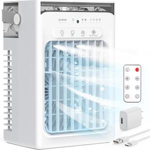 Portable Air Conditioners, Air Cooler Evaporative Personal Mini AC, 3 Wind Speed, 2-4-8H Timer, 3 Modes, Colorful Night Light, Portable AC for Room, Car, Bedroom, Camping