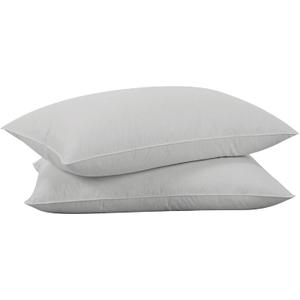 puredown Goose Feathers Down Pillows - King Size Bed Sleeping Hotel Collection Pillows Set of 2 with 100% Cotton Cover, Grey