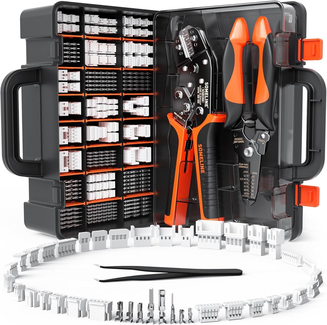 SOMELINE Micro Connector Crimping Tool Kit, 41 Types JST SH 1.0/GH 1.25/ZH 1.5/PH 2.0mm & Compatible with Molex PicoBlade 1.25mm/51005 51006 Connectors, 32-22 AWG Crimper for FPV RC DIY 3D Printer
