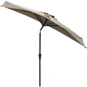 Helios&Hestia 9 ft Small Half Round Wall Outdoor Market Patio Umbrella with Tilt and Crank for Garden, Deck, Balcony