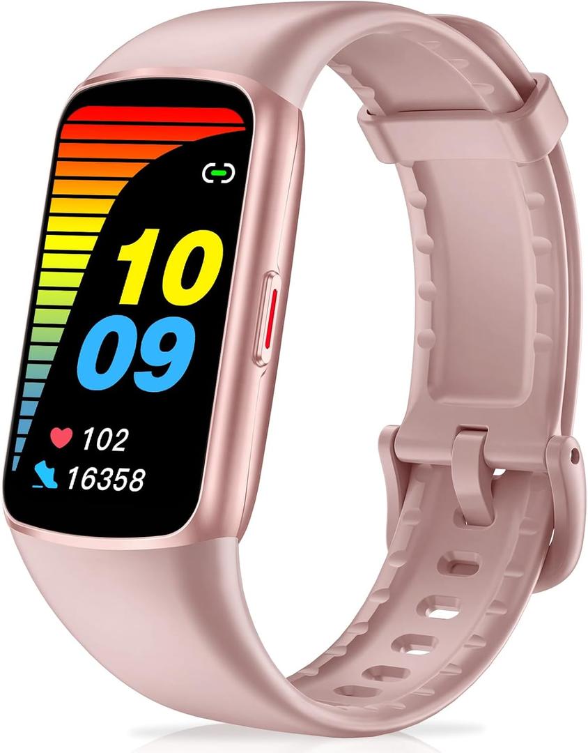 Zeacool Fitness Tracker with 24/7 Heart Rate, Blood Oxygen Sleep Monitor, 123 Sports Modes Calories Smart Watch,IP68 Waterproof Step Counter Activity Trackers Health Pedometer for Women Men (Pink)