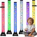 OUTREE 4FT Sensory Bubble Tube Lamp, Remote Control Aquarium Bubble Fish Lamp with 20 Color Changing Effects, Bubble Tubes Sensory Room, Night Light, Sensory Light for Kids with ADHD and Autism