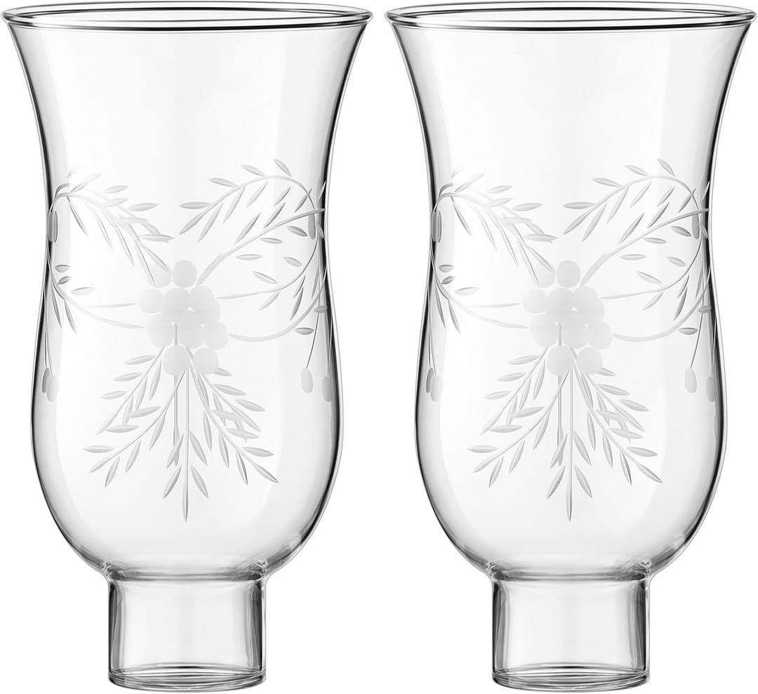 2 Pcs 1 5/8 Inch x 6.5 Inch Clear Hurricane Lamp Shade