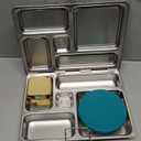 PlanetBox Rover Stainless Steel Bento Box Style Lunch Box for Kids with 5 Compartments  Durable, Dishwasher Safe and BPA-Free Food Container