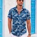 COOFANDY Mens Hawaiian Shirts Short Sleeve Casual Button Down Beach Vacation Summer Shirt (XXXL)