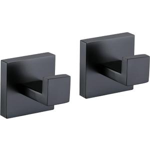 TQKAG Bathroom Towel Hook Coat Black Robe Clothes Bath Wall Hooks for Kitchen Garage,Stainless Steel Wall Mounted