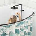 Curved Shower Curtain Rod, Adjustable 40-72 inches Extra Wide Curved Shower Rods for Bathroom, Rust proof Shower Rod, Stainless Steel Curved Curtain Rod for Shower, Bathtub, Bronze