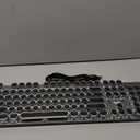 AULA F2088 Typewriter Style Mechanical Gaming Keyboard Wired,Blue Switches,Rainbow LED Backlit,Removable Wrist Rest,Media Control Knob,Retro Punk Round Keycaps,USB Wired Computer Keyboard