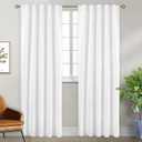 BGment Pure White Curtains for Bedroom 84 Inches - Rod Pocket and Back Tab Thermal Insulated Room Darkening Curtains for Living Room, 2 Window Curtain Panels, 42 x 84 Inch