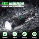 2Pack Rechargeable Flashlights, 100000 High Lumens Super Bright Led Tactical Flashlight with 5 Modes, High Power Waterproof Dual Button/Dual interfaceFlashlight for Emergency, Outdoor, Camping