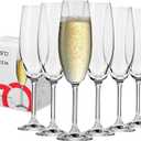 Krosno Crystal Champagne Flutes, Set of 6, 6.8 oz, Venezia Collection, Lead-Free Glass, Flutes for Prosecco, Sparkling Wine, Champagne and Mimosas, Dishwasher Safe, Made in Europe