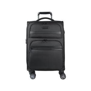 KROSER Softside Expandable Carry On Luggage with Spinner Wheels & Built-in TSA Lock, Durable Suitcase Rolling Luggage with USB Port, Carry-On 20-Inch, Black