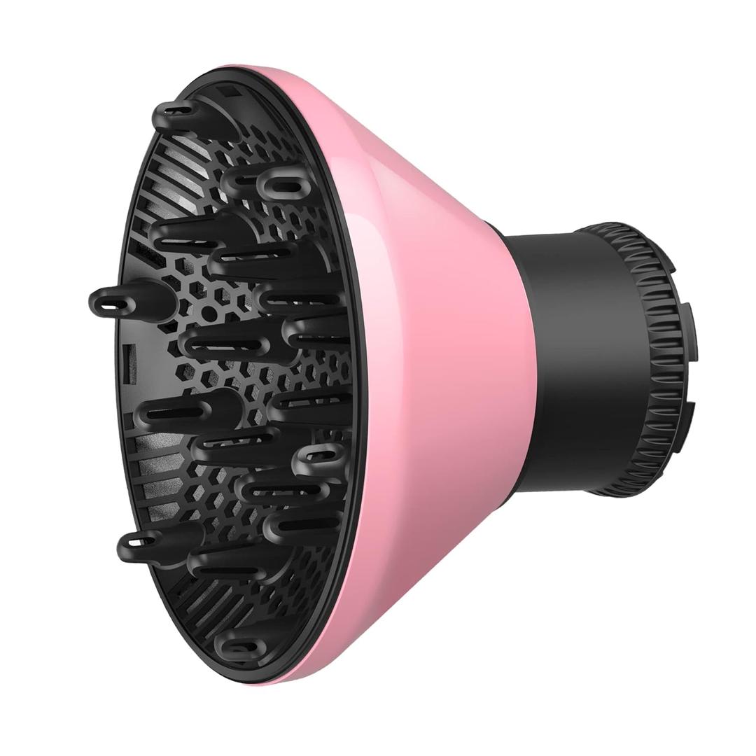 Universal Hair Diffuser Adaptable Hair Dryer Attachment for Blow Dryer Nozzles from 1.7 to 2.2 inch Diameter (Pink) (Pink)