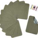 12PCS Iron-on Repair Patch, Cotton Repair Patch for Clothes Pants Mending and Decorating Size 3" by 4-1/4", Military Green