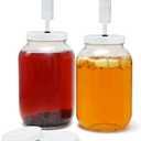 1 Gallon Glass Fermentation Jars with Airlock, Wide Mouth Mason Jars with Fermentation Lid for Brewing, Pickles, 128 oz Glass Containers for Kitchen Extra 2 Seal Lids