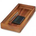 Demigo Acacia Wood Valet Tray & Catchall - 12.2x6 Inch Organizer for Nightstand, Entryway, Dresser - Holds Keys, Wallet, Phone, Jewelry (Brown)