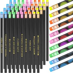 Eersida 40pcs Color Changing Mood Pencils Fun Pencils Bulk for Kids Students Motivational Pencil 2B Assorted Thermochromic Pencil with Eraser (Positive)
