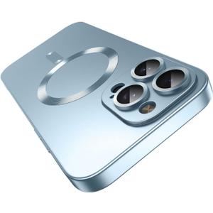 Misscase Magnetic Case for iPhone 16 Pro Max with Camera Lens Protector,Compatible with Magsafe, Full Protection Slim Anti-Scratch Soft TPU Bumper Phone Case for iPhone 16 Pro Max Light Blue