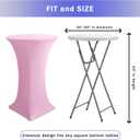 HolidayIdeas Cocktail Table Covers, 2 Pack - Fitted Stretch Spandex Square Corners Cocktail Tablecloths (Light Pink, Fit for 30"-32" Diameter x 43" Height Tables)