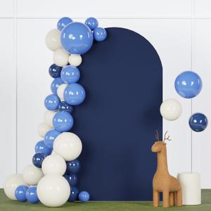 Wedding Arch Cover 7.2FT Navy Blue Arch Cover Backdrop Fabric for Birthday Party Spandex Arched Stand Covers 2 Sides Arch Covers Stretchy Backdrop for Arched Stand Covering Events Decor