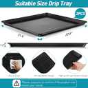2 Pcs Oil Drip Pan, 22 x 21 Inch Large Oil Drip Tray for Car Appliance, 22.8 x 21.6 x 1.2 inch