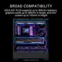 ASUS A31 PLUS Black ATX pc case (hidden-connector motherboards, 360mm radiators and 380mm graphics cards, four pre-installed ARGB fans, clean cable management)