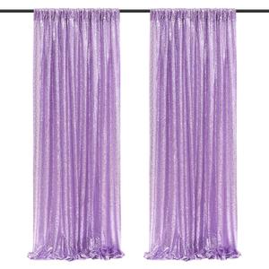 SoarDream Wedding Sequin Backdrop Lavender 2 Pieces 2ftx8ft Glitter Curtain Backdrop Arch Fabric Drapes for Baby Shower Birthday Christmas Party Decoration