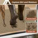 COSY HOMEER Door Mat Non-Slip Entryway Rugs Dirt Trapper, 24"x36", Beige