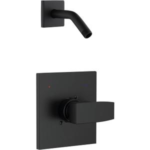 Replacement for Delta 13/14 Series Shower Handle Trim Kit with Shower Arm and Flange, Compatible with Delta R10000 Valve, Matte Black (Cartridge and Valve Not Included)