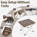 Grope Small Folding Camping Table with Aluminum Table Top, Beach Table for Sand with Carrying Bag,Prefect for Outdoor, Picnic, BBQ, Cooking, Festival (Coffee-M)