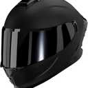 Motorcycle Helmet,Motorcycle Dual Visor Flip up Modular Full Face Helmet JR-815,DOT Approved Motorbike Helmet with Black Visor for Adults Men Women(XL,Matte Black )