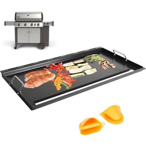 6789 Genesis II 400 Full Size Griddle Insert for Weber GS4 II 400 Series Grills Parts Genesis 2 E-410 S410 E-435 S-435 E-440 S-440 LX E/S-440 Flat Top Griddle with Handles, Carbon Steel for 66097
