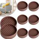 8 Pcs Sofa Leg Stopper Non Slip Furniture Coasters 3 Inches Round Rubber Furniture Pads Furniture Leg Protectors Cups Floor Protectors for Bed Chairs Table Sofa, Brown