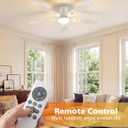 VOLISUN 52 Inch Ceiling Fan with Lights Flush Mount, Low Profile Ceiling Fans with Lights, Remote&APP Control,Dimmable 22W LED Light,Queit&Reversible Fan, White Ceilings Fans for Bedroom, Living Room