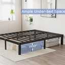 Hunlostten 12" High Queen Bed Frame No Box Spring Needed, Heavy Duty Metal Platform Bed Frame Queen Size with Round Corners, Easy Assembly, Noise Free, Black