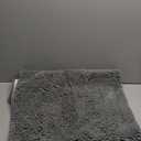 OLANLY Toilet RugsExtra Soft Absorbent Chenille Contour Bathroom Rugs for Toilet, Dry Quickly, Machine Washable, Non-Slip Bath Mat, Grey