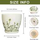 MPotTo Indoor Plant Pot 8.2 Inch - Ceramic Planter with Drainage Hole and Saucer, Boho Round Decorative Flower Pot for Indoor Outdoor Flowers, Plant Lover Gifts, Office Home Garden Patio Decor, White