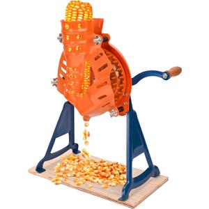Corn Sheller Hand Crank, Steel Corn Cob Thresher with Stand, Manual Quick Corn Cob Stripper Tool for Home Use, Heavy Duty Corn Cob Stripper for Farms and Families