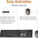 Amazon Basics Ultra Premium Wireless Keyboard and Mouse Combo, Rechargeable, Full-Size with Number Pad, Sleek Design, Plug and Play, Quiet Typing, 2.4GHz USB Receiver, Black