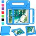 AVAWO Kids Case for iPad 9.7 2017/2018 & iPad Air 2 with Built-in Screen Protector - Light Weight Shock Proof Convertible Handle Stand Friendly Kids Cover for 9.7 iPad 5th & 6th Gen, Blue