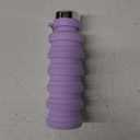 Collapsible Water Bottles BPA Free Travel Silicone Water Bottle with Carabiner17oz Reusable Foldable Lightweight Portable Sports Water Bottle for Travel Gym Camping Hiking (Purple)
